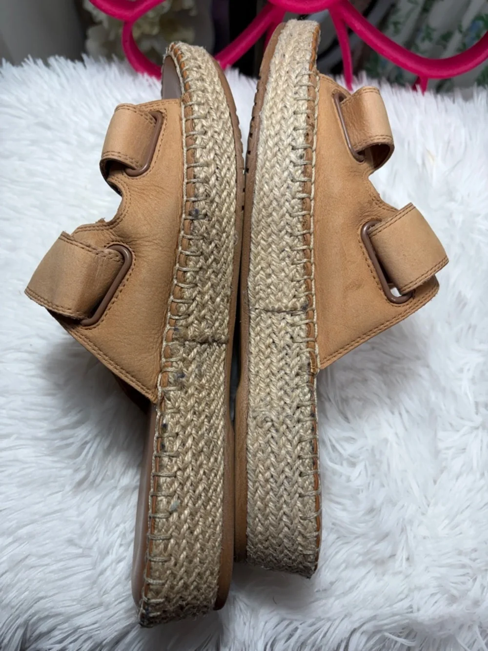 Cole Haan Tan Leather Double-Strap Slide Sandals - Picture 5 of 8